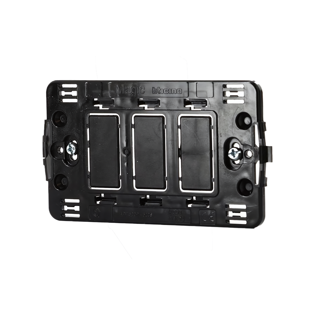 Soporte plástico para módulos Magic 503R 3 Modulos Bticino