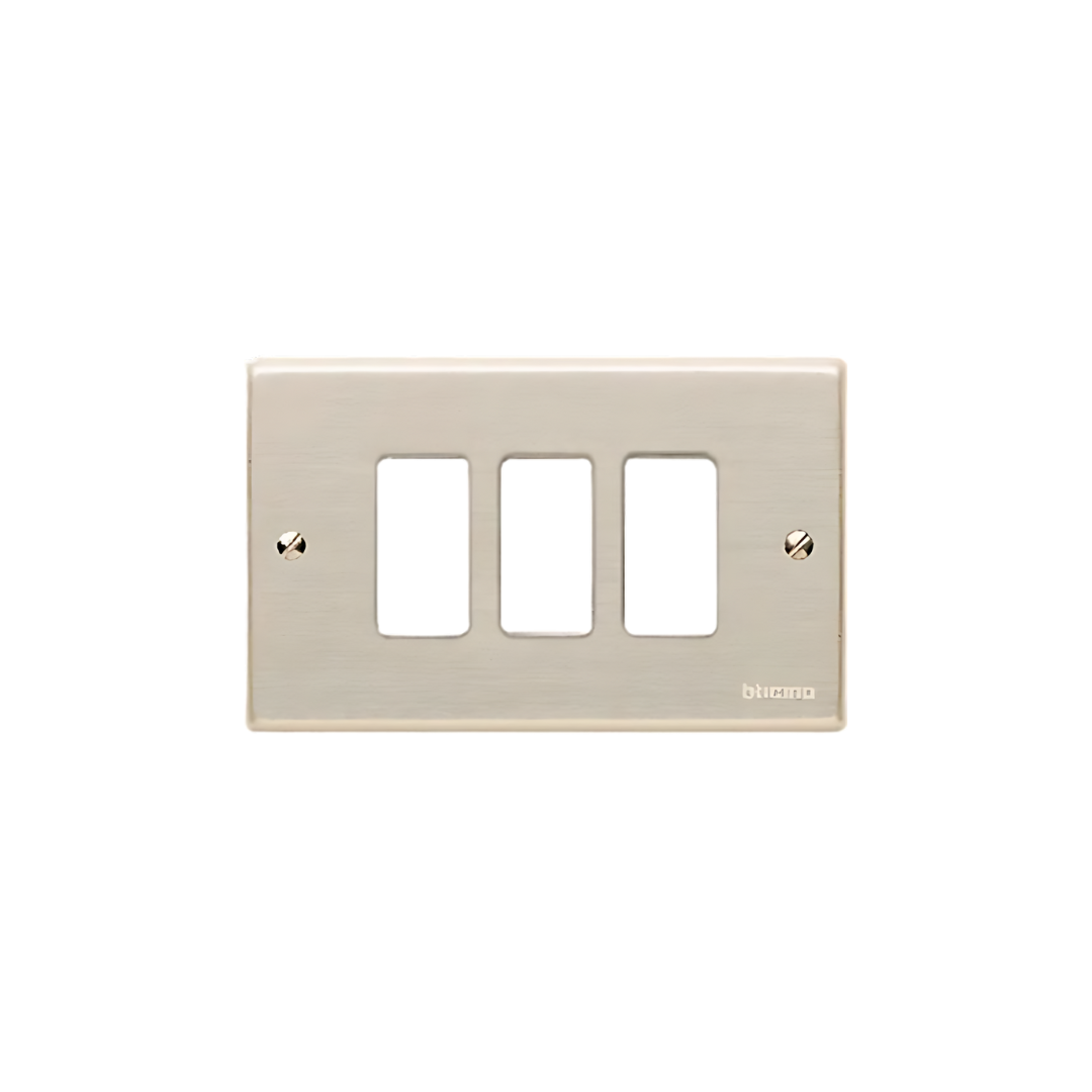 Placa aluminio oxidal 3P Magic de Bticino 503/3