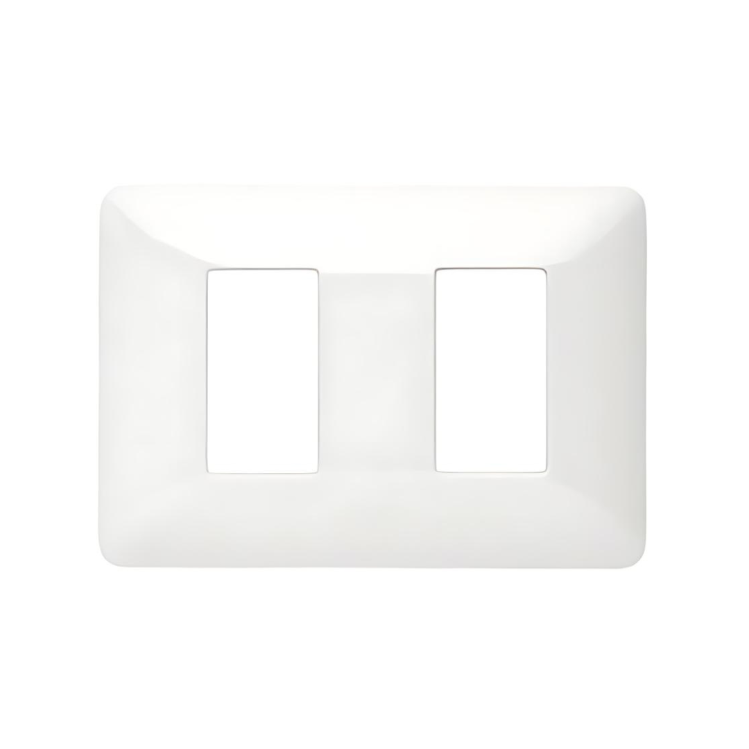 Placa 2 módulos tecnopolímero blanco Matix de Bticino AM503/2BN